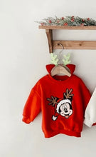 Load image into Gallery viewer, Red Reindeer Christmas Kids Crewneck