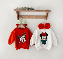 Load image into Gallery viewer, Red Reindeer Christmas Kids Crewneck