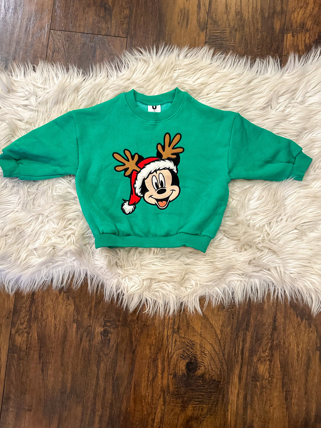 Green Reindeer Christmas Kids/Adult Crewneck
